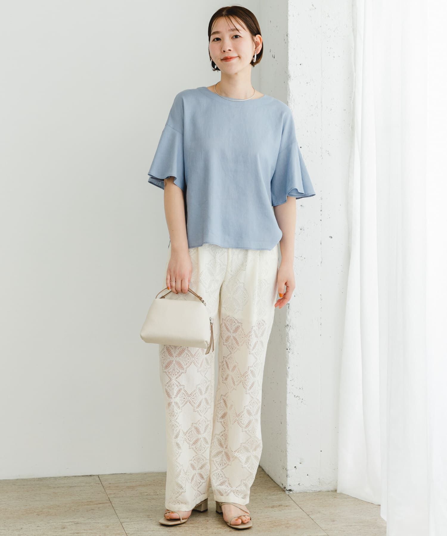 URBAN RESEARCH ROSSO「F by ROSSO　リネンフレアスリーブブラウス」|シャツ・ブラウス|