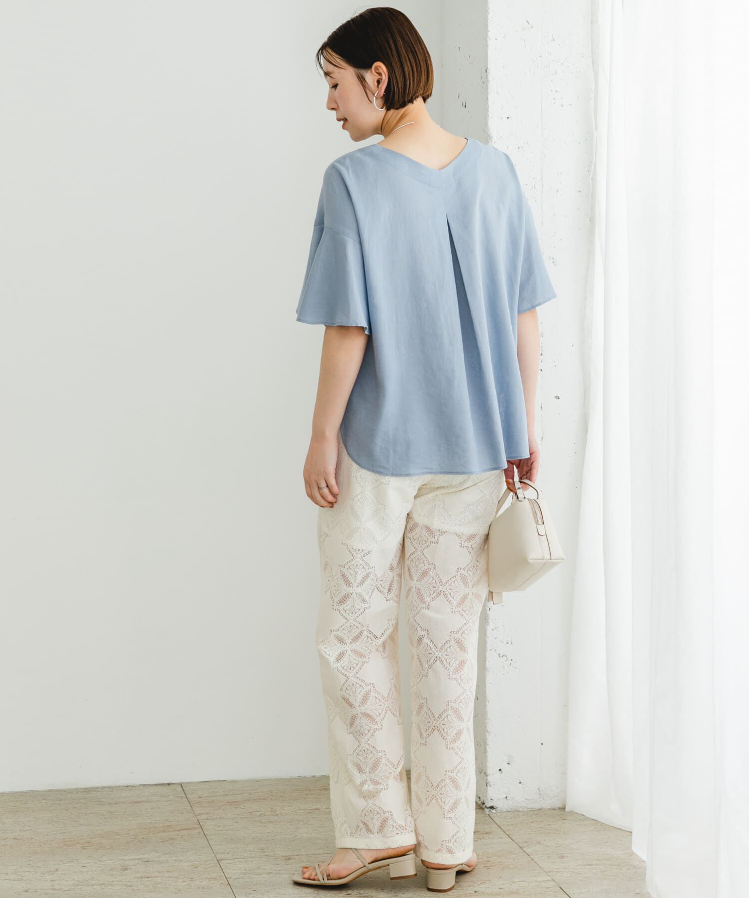 URBAN RESEARCH ROSSO「F by ROSSO　リネンフレアスリーブブラウス」|シャツ・ブラウス|