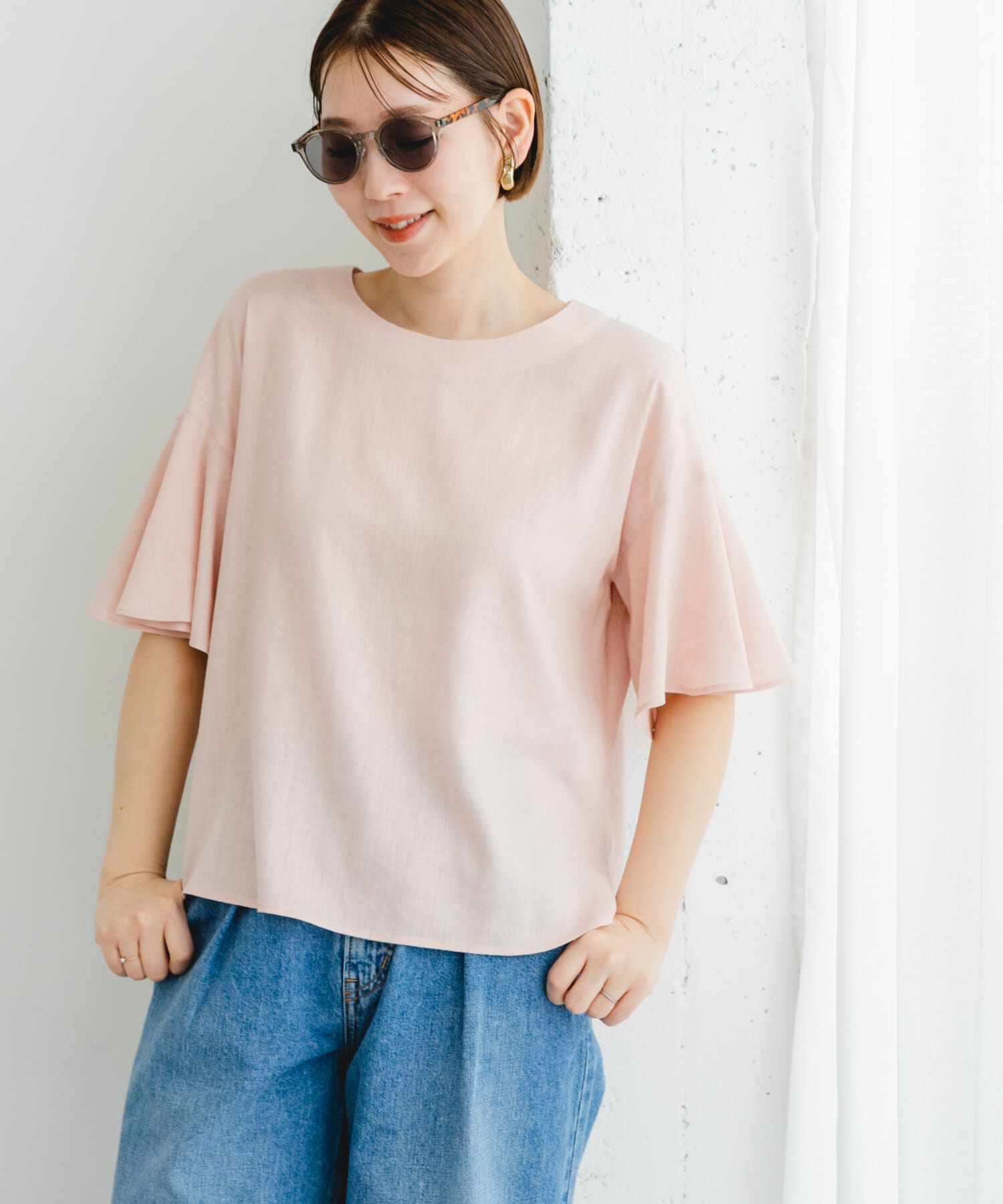 URBAN RESEARCH ROSSO「F by ROSSO　リネンフレアスリーブブラウス」|シャツ・ブラウス|