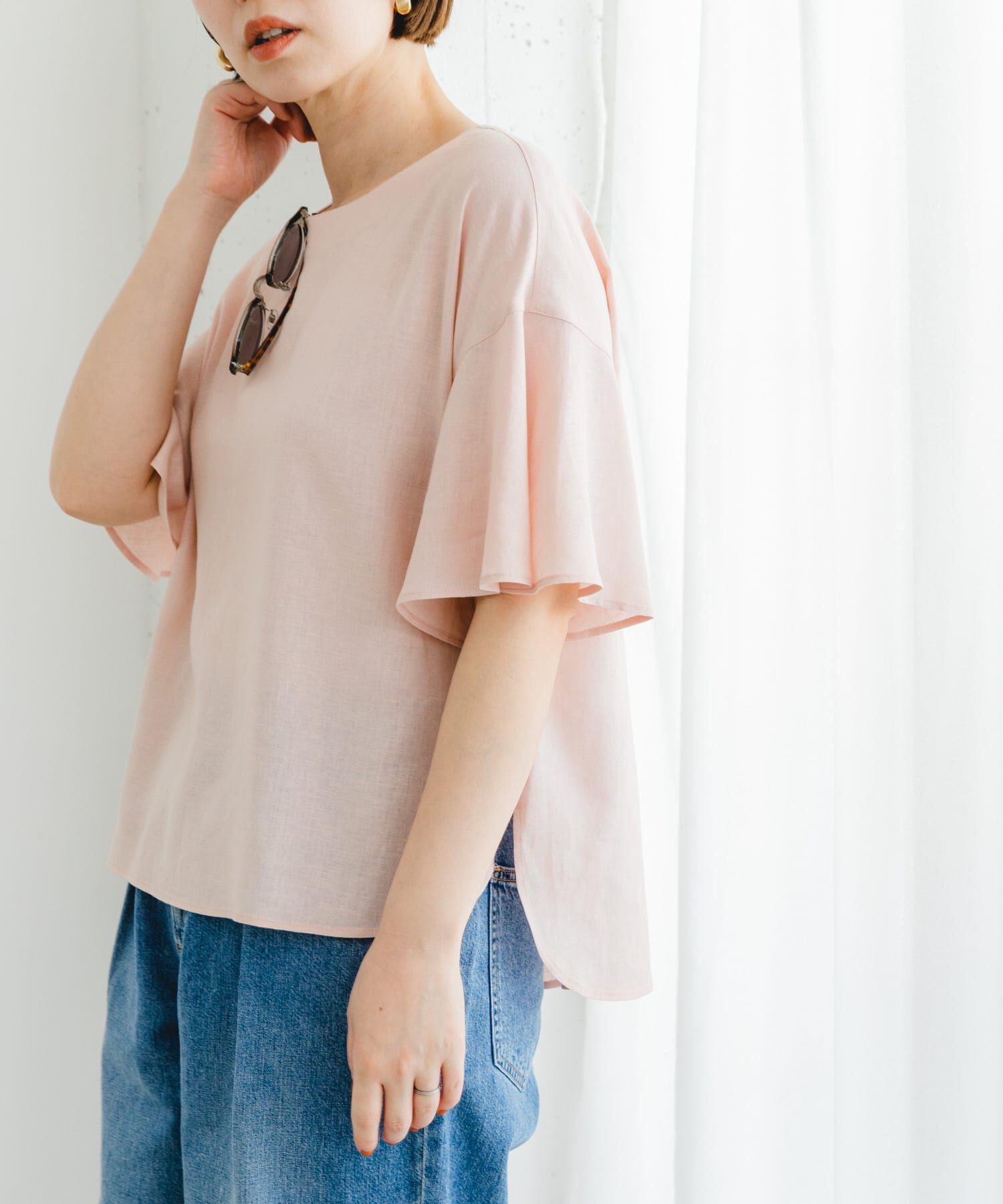 URBAN RESEARCH ROSSO「F by ROSSO　リネンフレアスリーブブラウス」|シャツ・ブラウス|