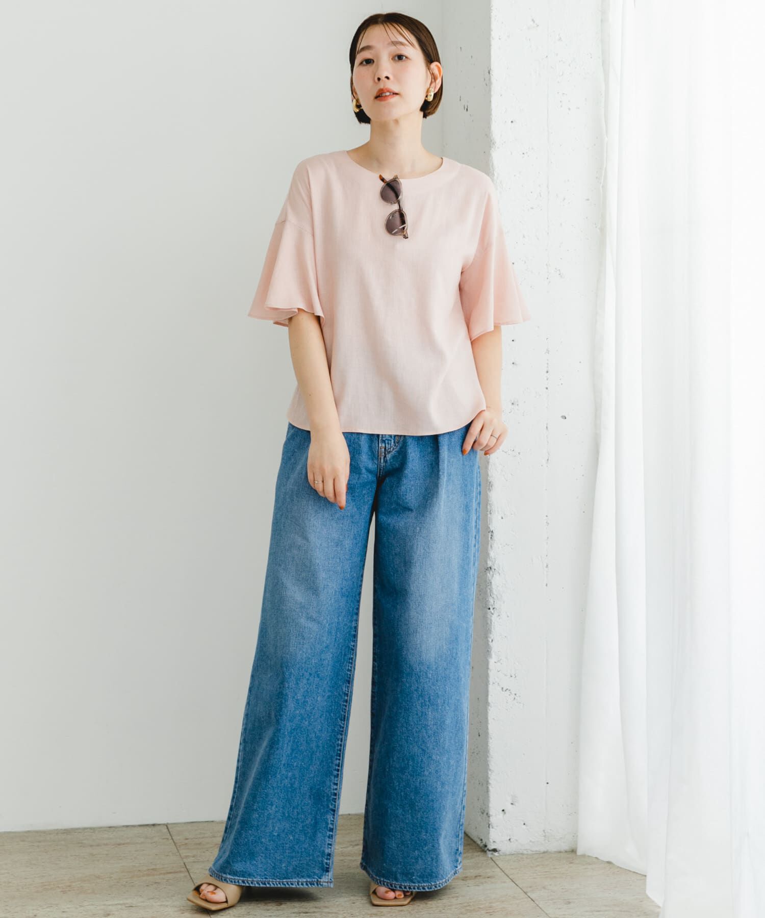 URBAN RESEARCH ROSSO「F by ROSSO　リネンフレアスリーブブラウス」|シャツ・ブラウス|