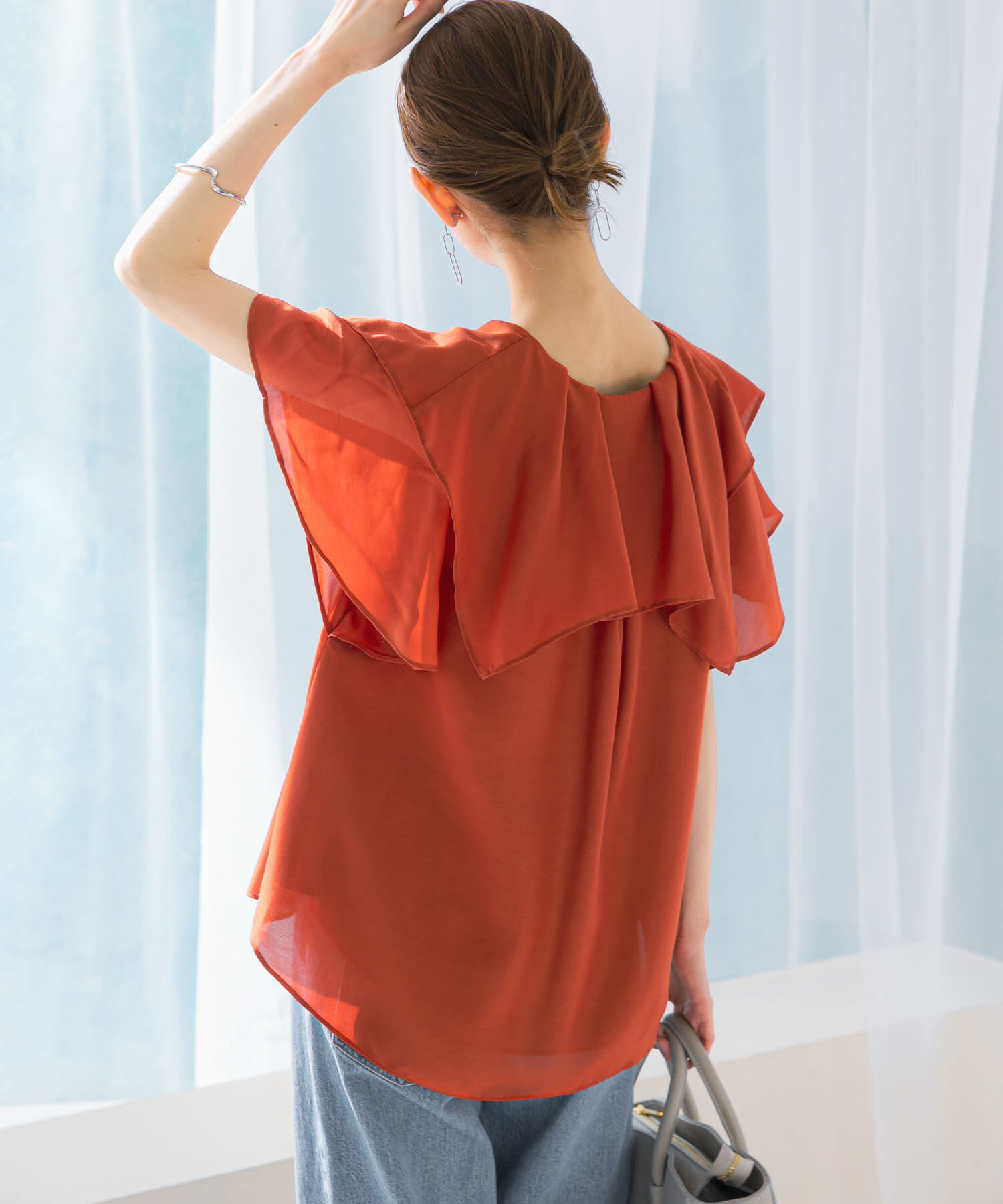 URBAN RESEARCH ROSSO「イージーケアフリルブラウス」|シャツ・ブラウス|