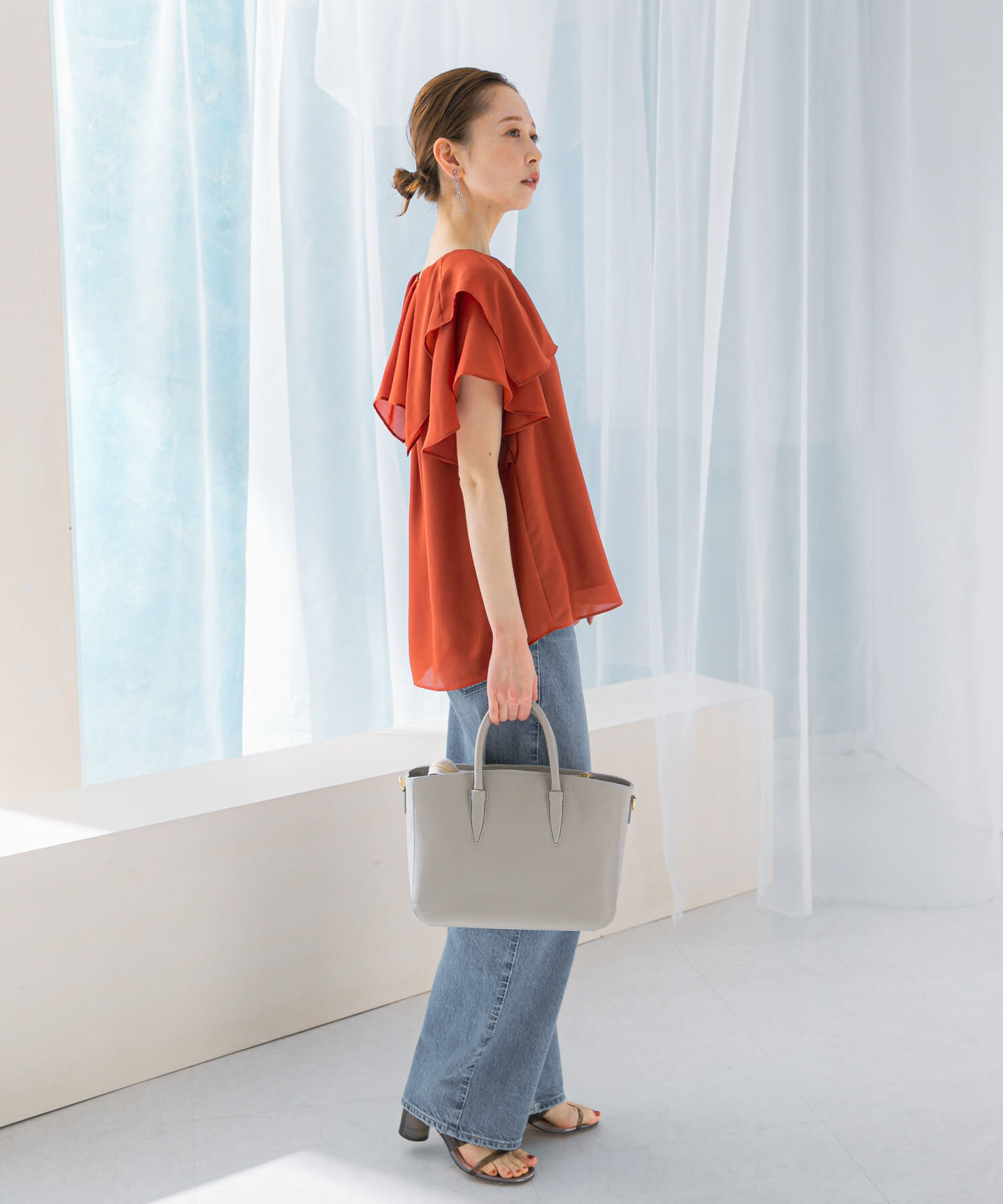 URBAN RESEARCH ROSSO「イージーケアフリルブラウス」|シャツ・ブラウス|