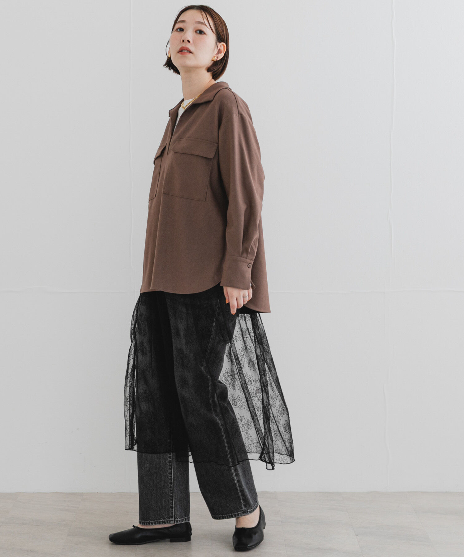 URBAN RESEARCH ROSSO「F by ROSSO　ウールライクプルブラウス」|シャツ・ブラウス|