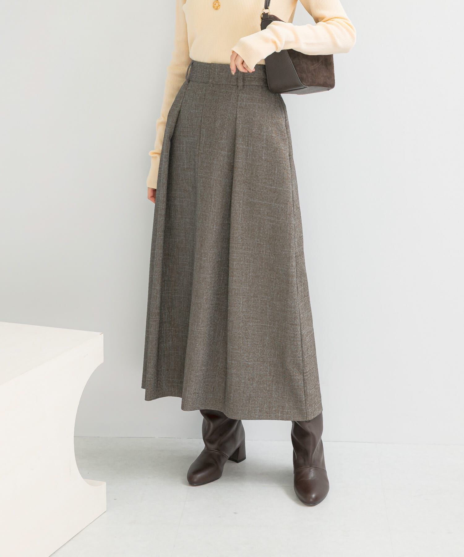 URBAN RESEARCH ROSSO「タックスカート」|スカート|ブラウン