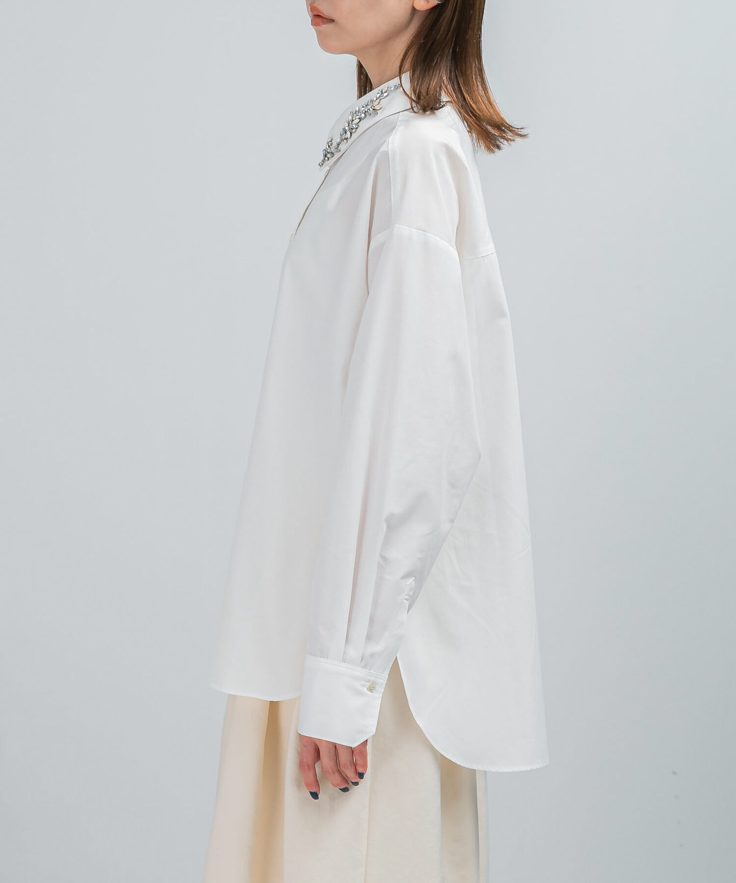 URBAN RESEARCH ROSSO「2WAYビジュー付オーバーシャツ」|シャツ・ブラウス|