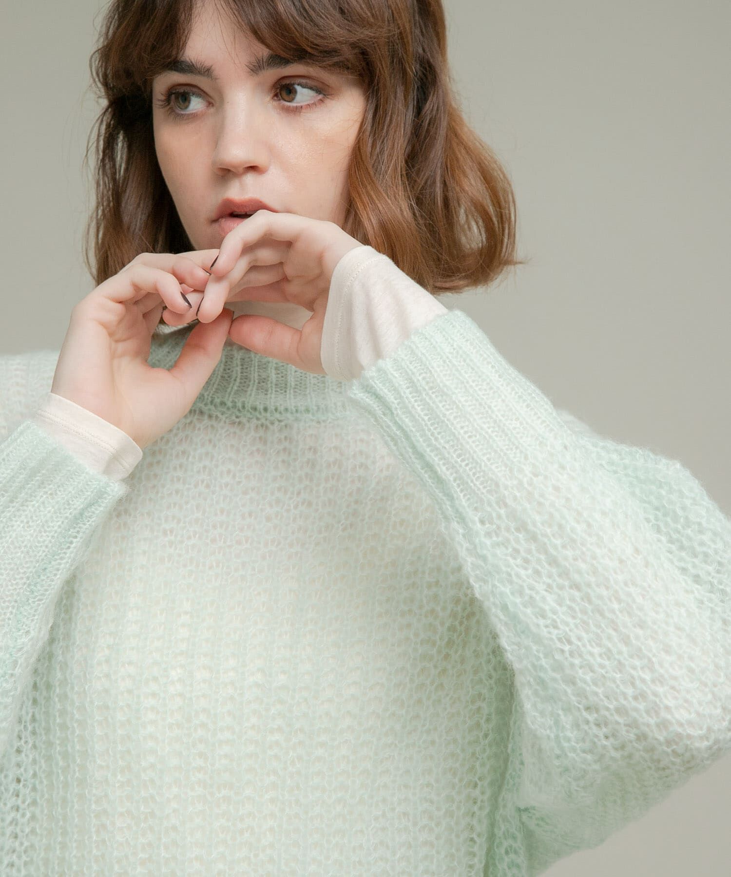Sonny Label 「『WEB/一部店舗限定』ヘアリーローゲージニット」|ニット・セーター|ミント