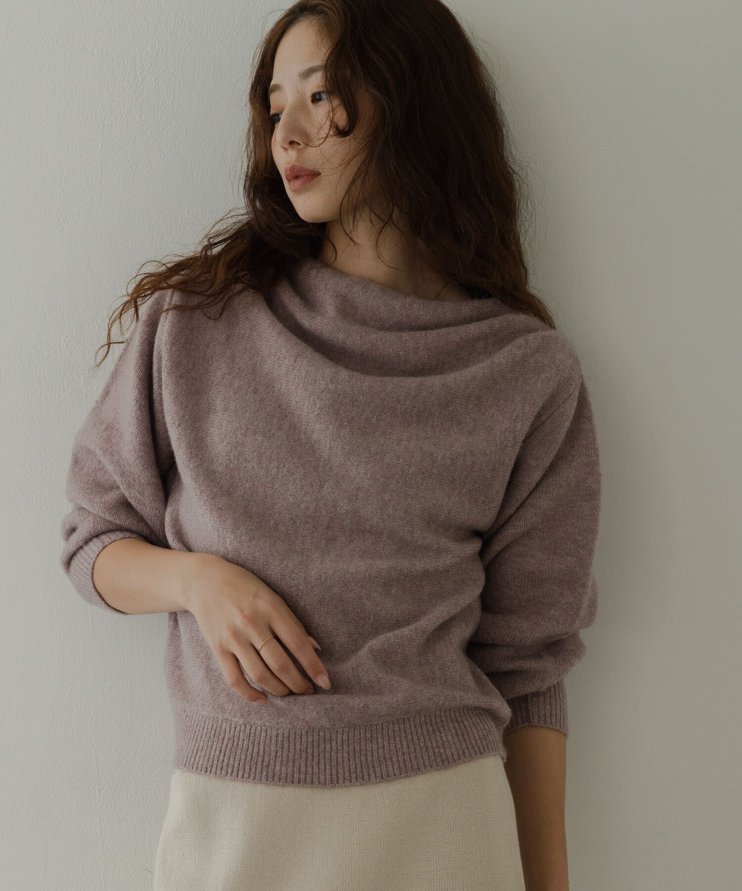 Sonny Label 「『WEB限定』ドレープニットプルオーバー」|ニット・セーター|ピンクベージュ