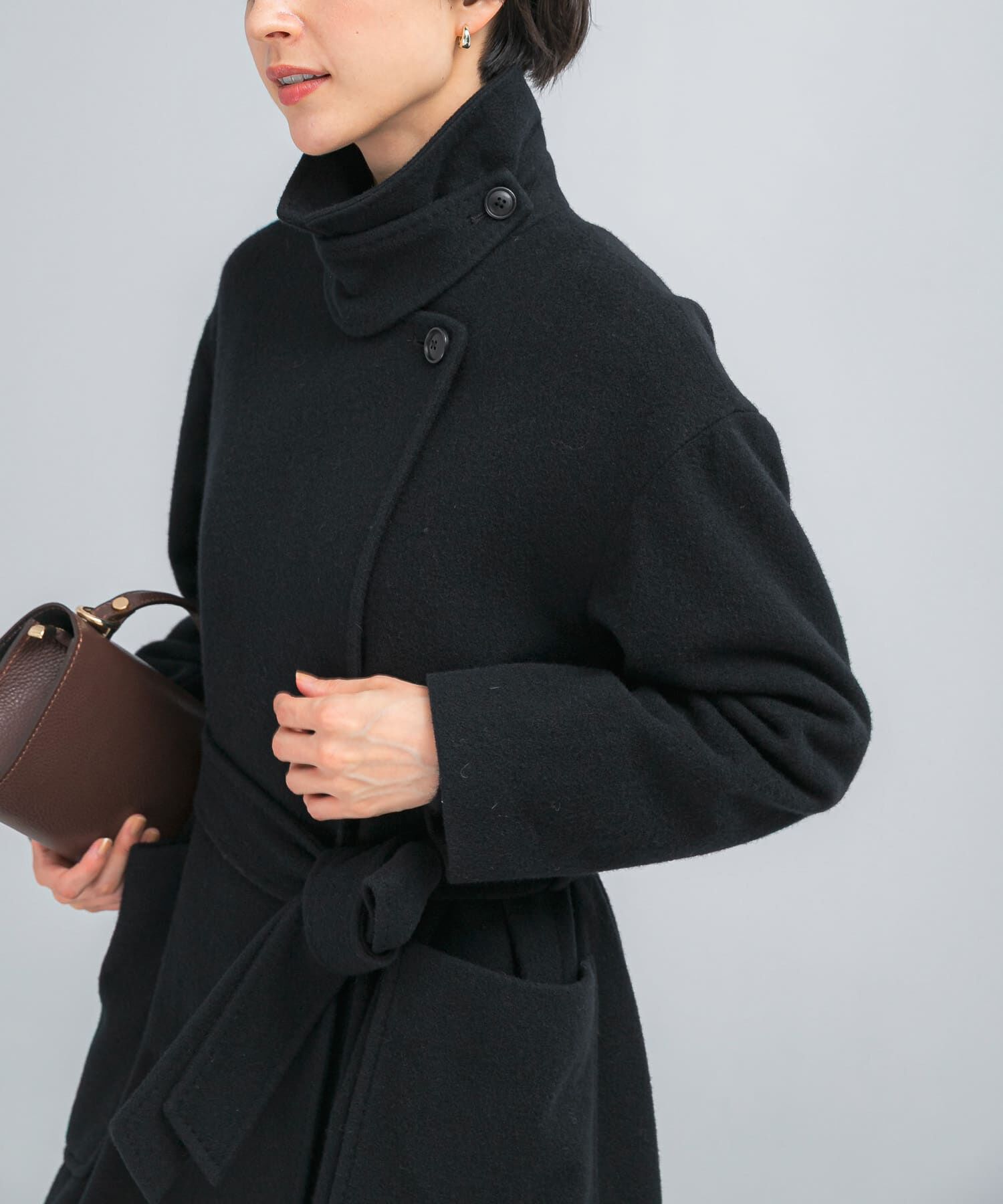 URBAN RESEARCH ROSSO「ウールカシミヤコート」|ノーカラーコート|