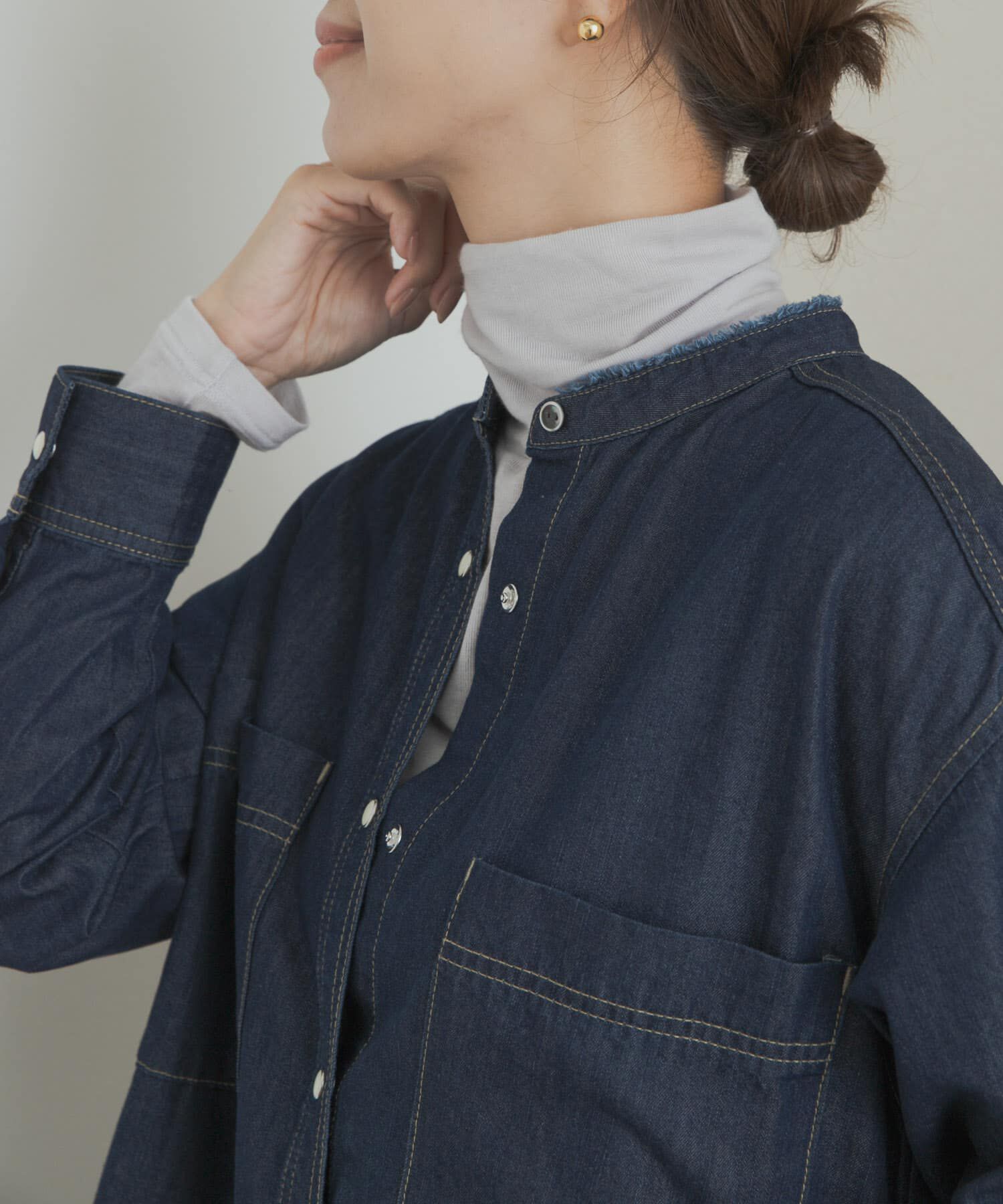 URBAN RESEARCH DOORS「カシミヤシルク混タートルネックカットソー」|Tシャツ・カットソー|グレー