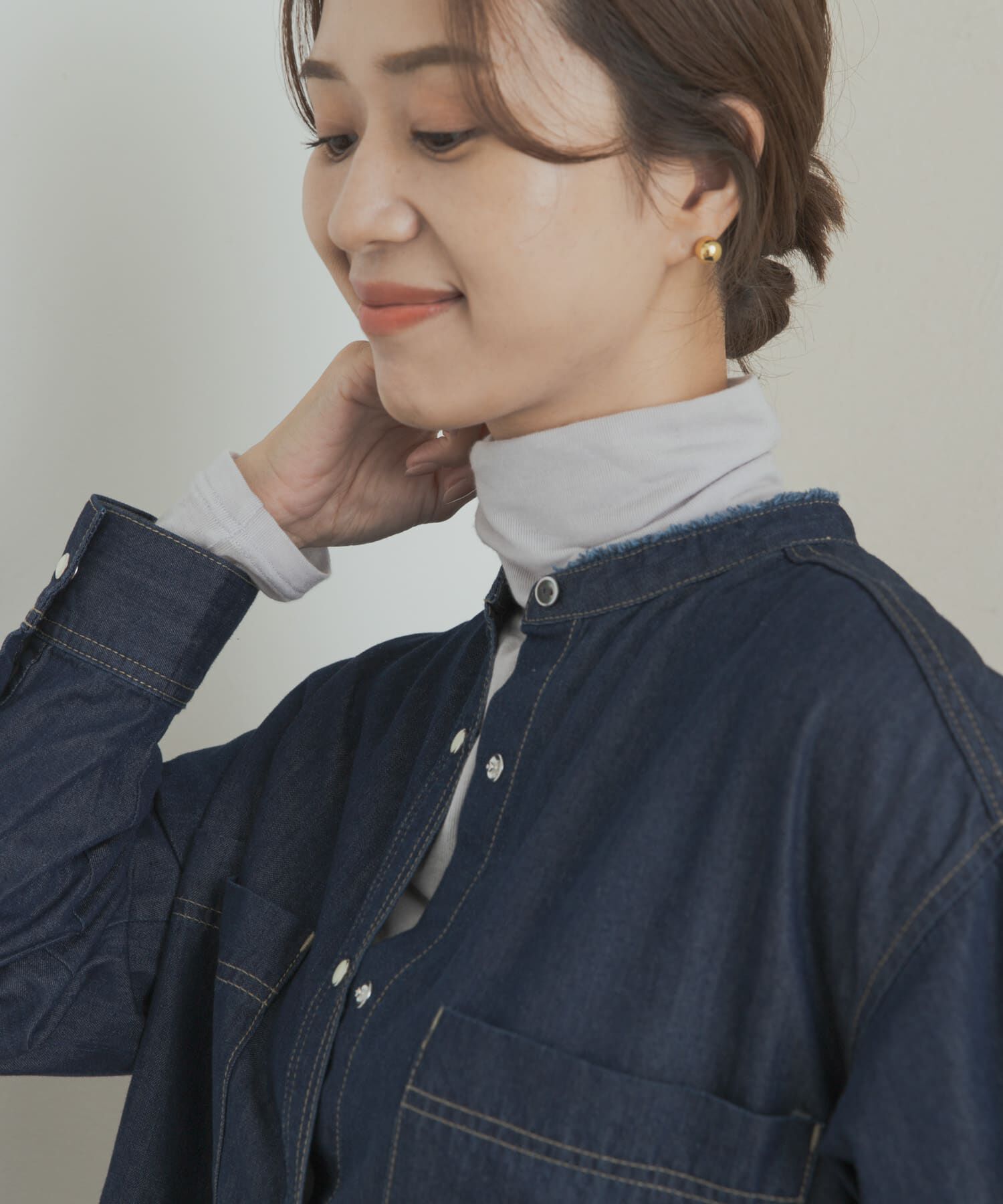 URBAN RESEARCH DOORS「カシミヤシルク混タートルネックカットソー」|Tシャツ・カットソー|