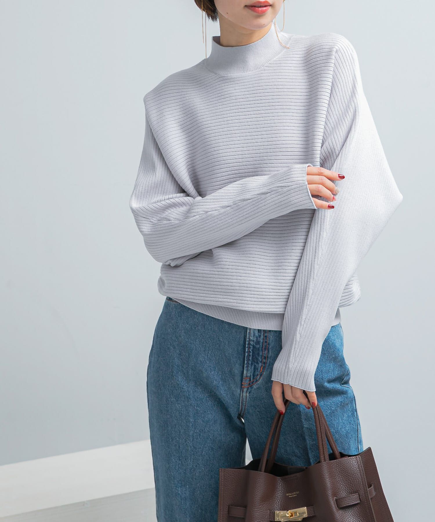 URBAN RESEARCH ROSSO「ウォッシャブルアンチピリングドルマンニット」|ニット・セーター|ブルー系その他