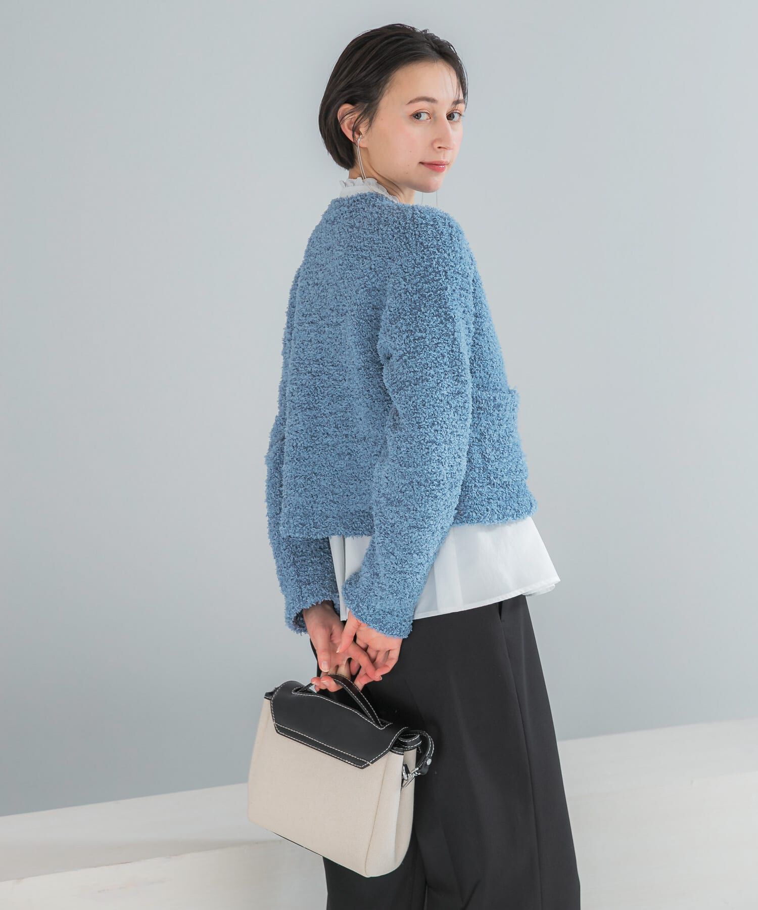 URBAN RESEARCH ROSSO「ニットツイードショートカーディガン」|カーディガン|