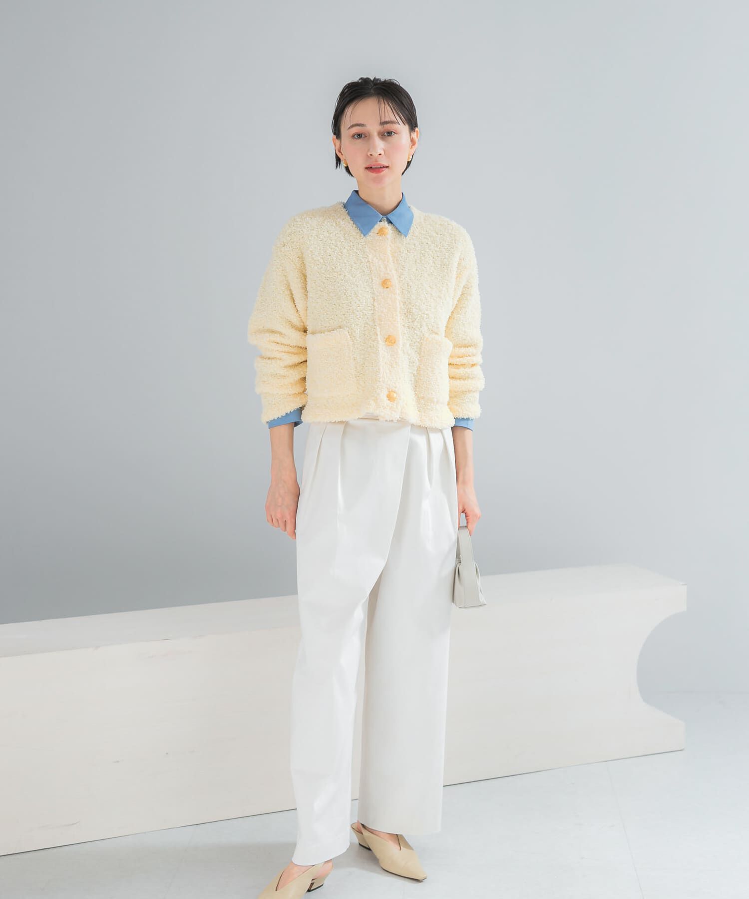 URBAN RESEARCH ROSSO「ニットツイードショートカーディガン」|カーディガン|