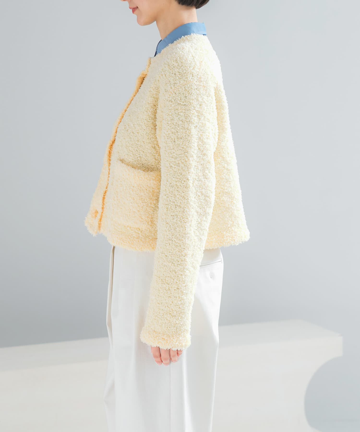 URBAN RESEARCH ROSSO「ニットツイードショートカーディガン」|カーディガン|