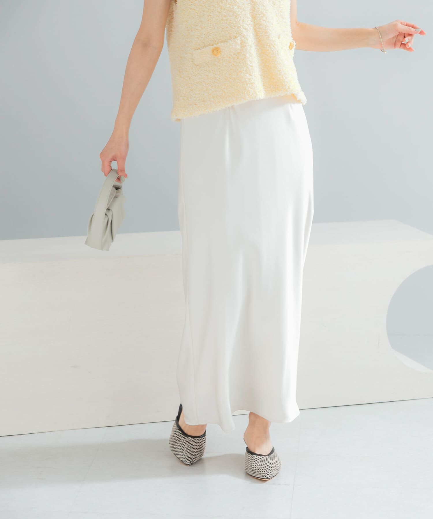 URBAN RESEARCH ROSSO「ヴィンテージシルキーサテンイージースカート」|スカート|