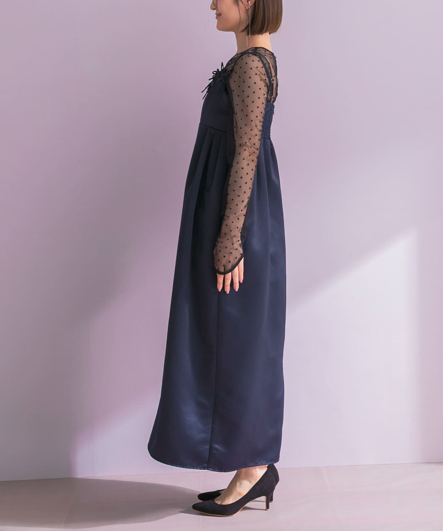 URBAN RESEARCH ROSSO「ANDRESD　RIBBONS DRESS&times;SHEER TOPS」|ワンピース|