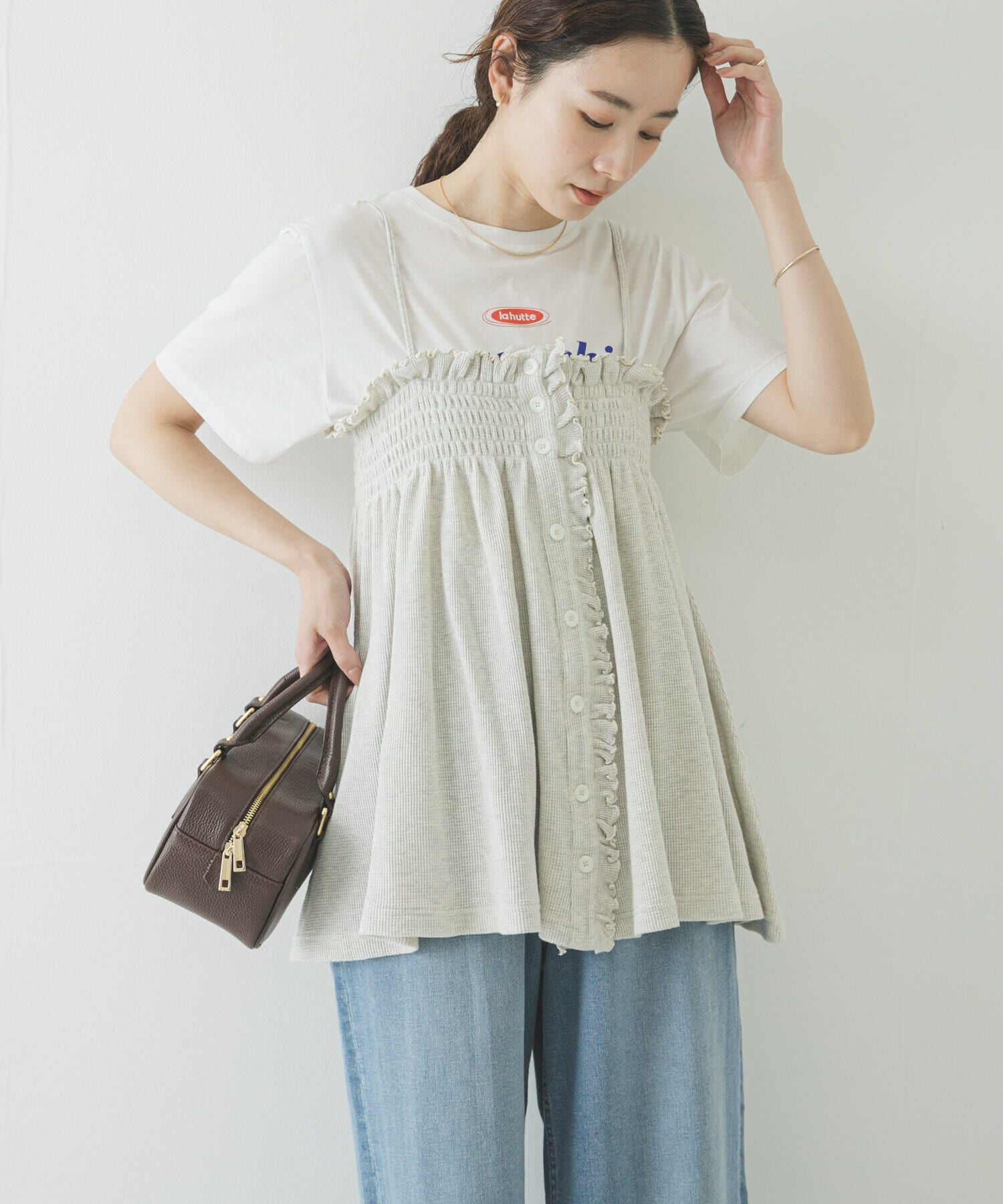 URBAN RESEARCH「crinkle crinkle crinkle　SHIRRING GATHER CAMI」|キャミソール|