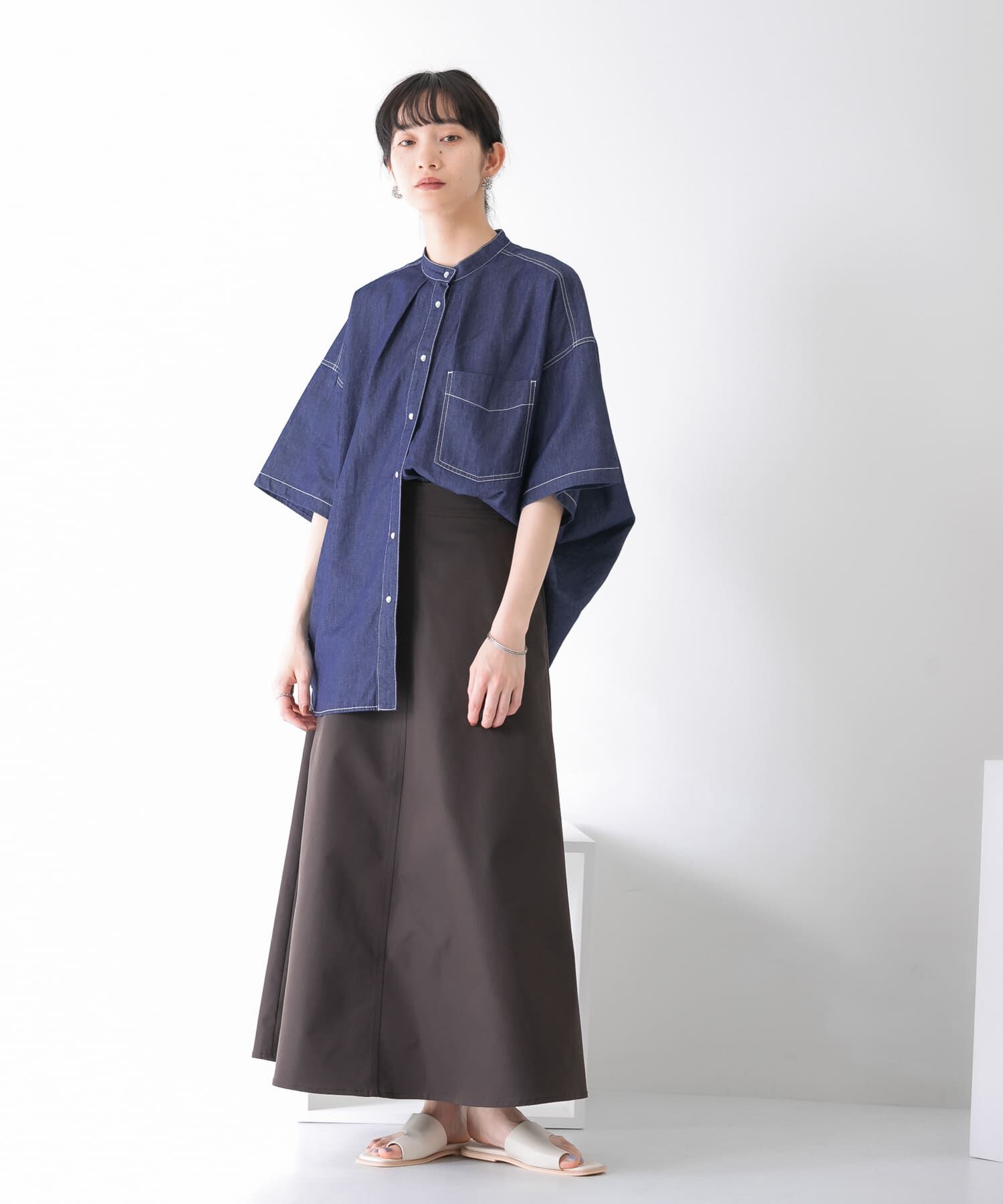  「ツイルフレアロングスカート」|スカート|