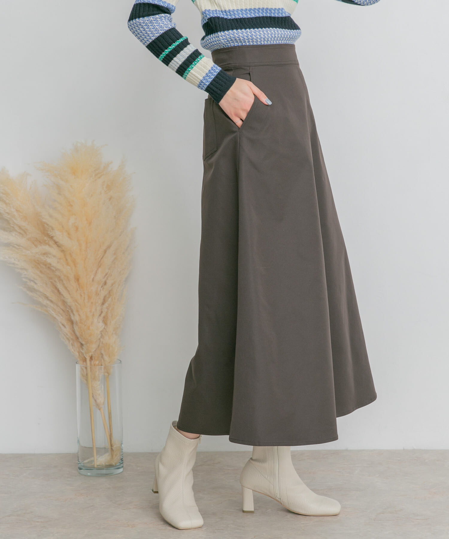  「ツイルフレアロングスカート」|スカート|