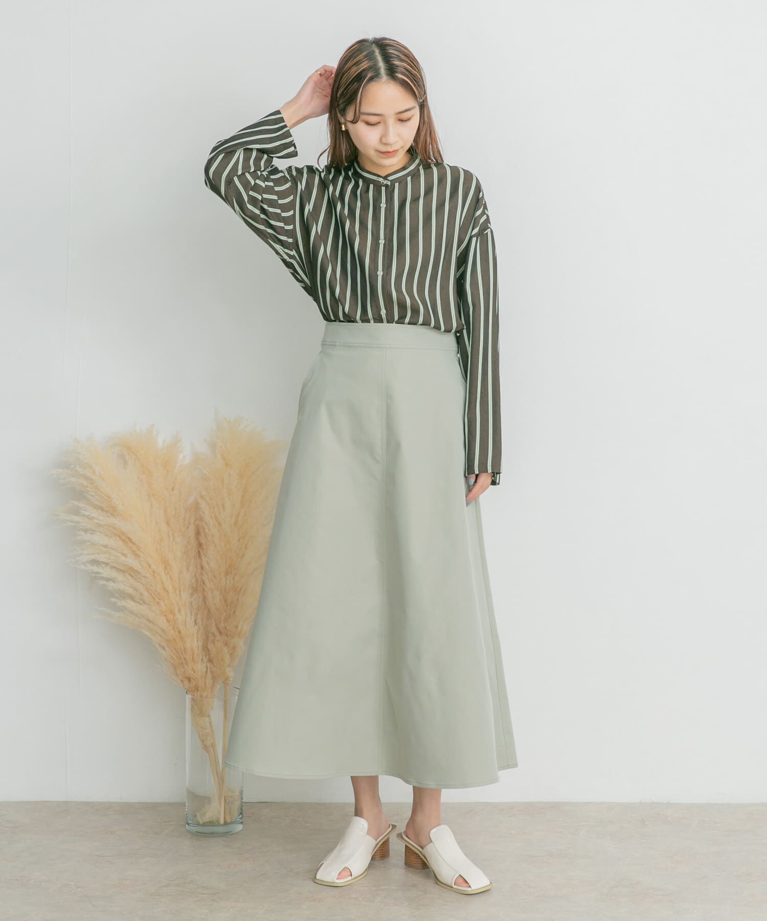  「ツイルフレアロングスカート」|スカート|