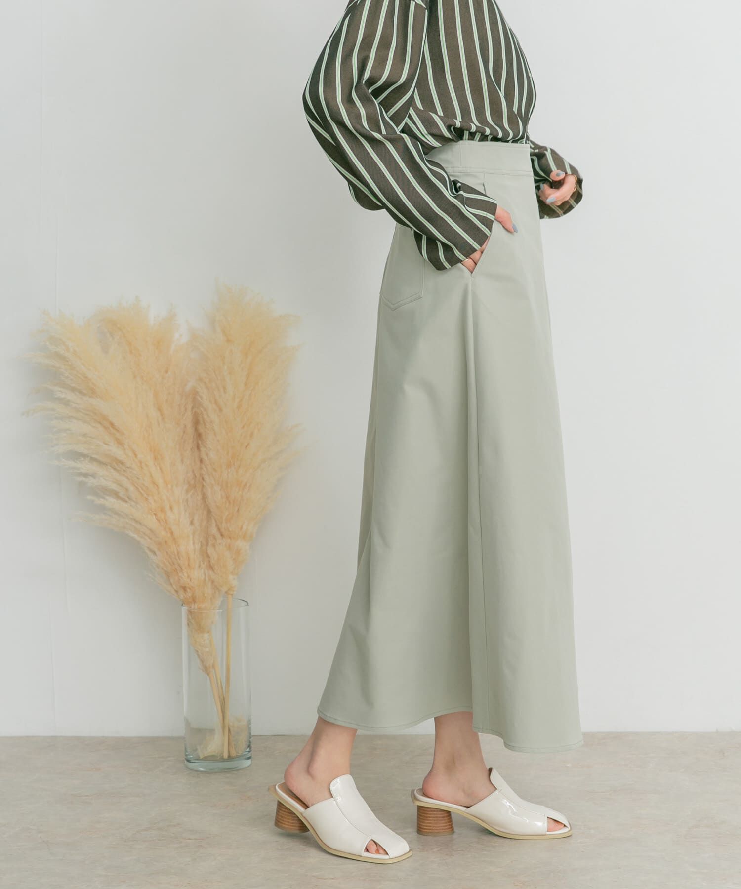  「ツイルフレアロングスカート」|スカート|