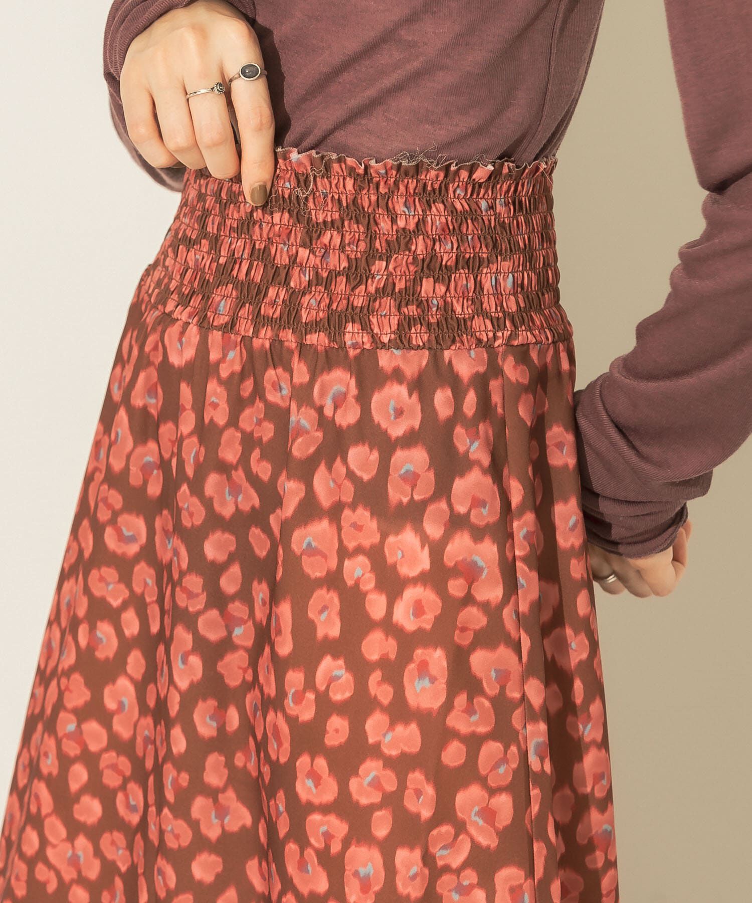  「レオパードプリントロングスカート」|スカート|