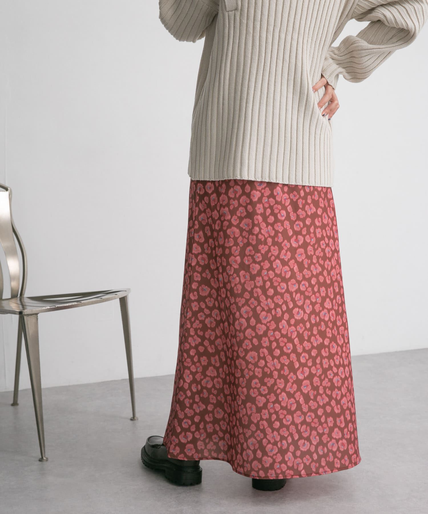  「レオパードプリントロングスカート」|スカート|