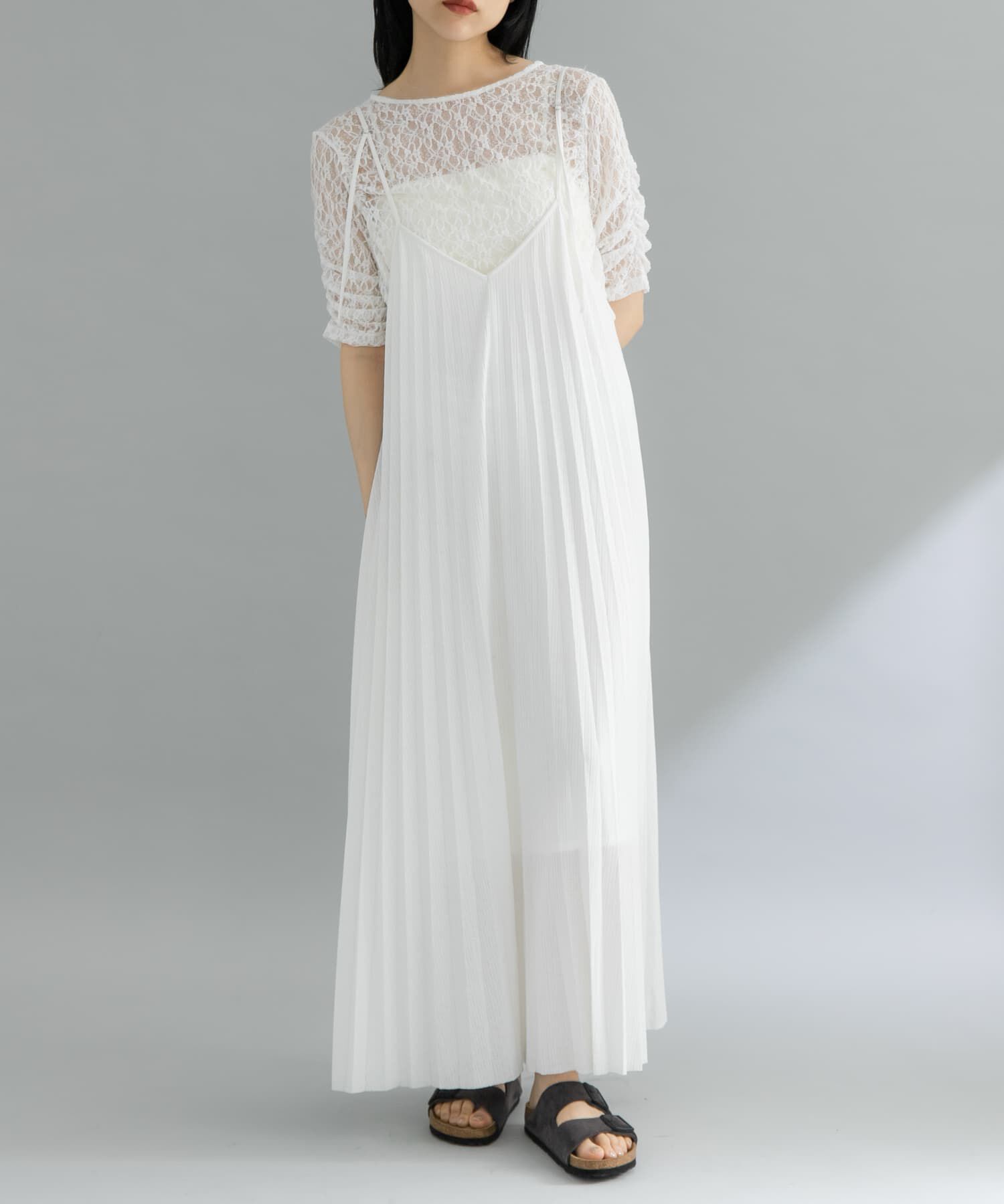  「『WEB限定』2WAYプリーツキャミワンピース」|ワンピース|