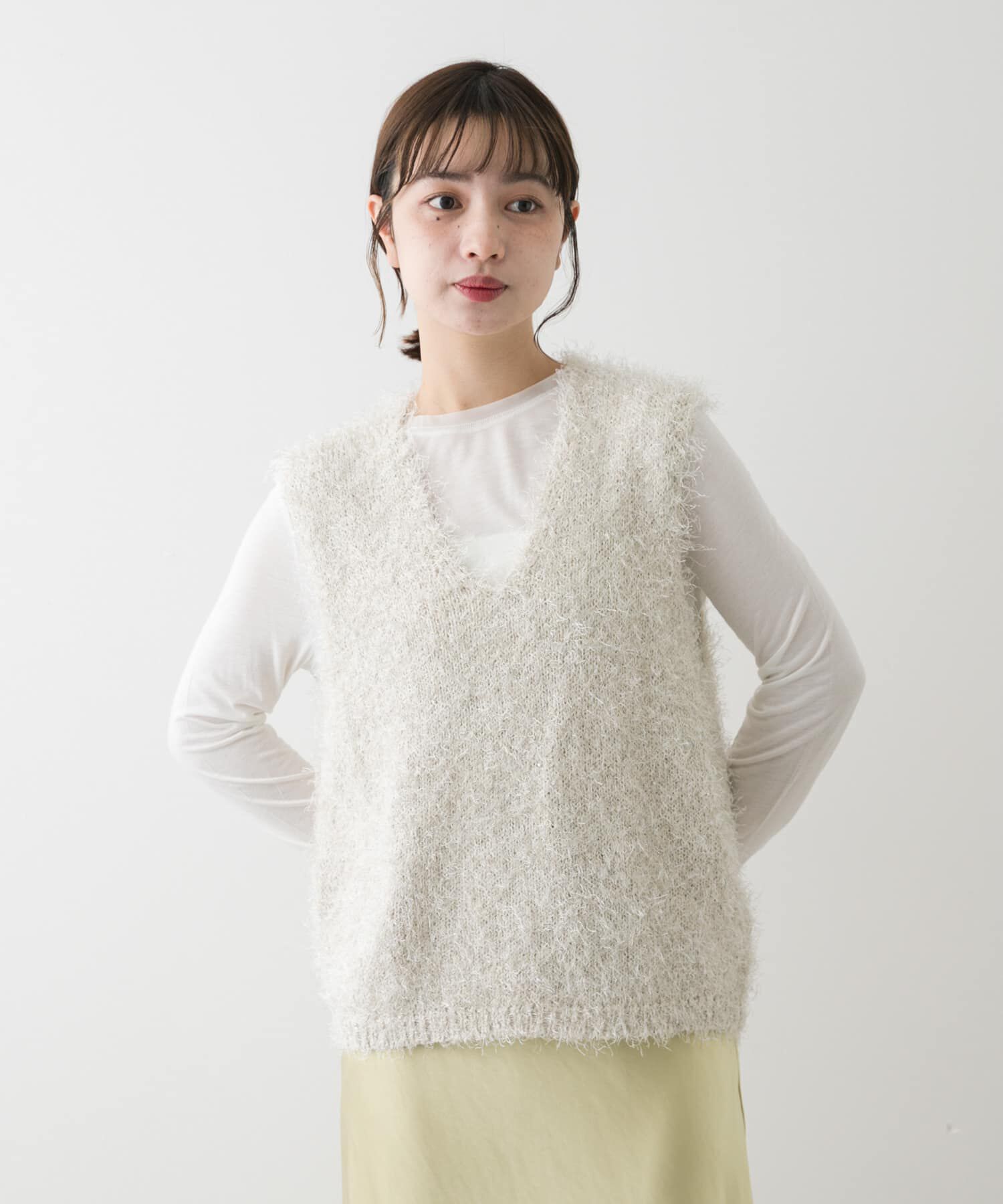 SENSE OF PLACE by URBAN RESEARCH「『洗濯可』スパンコールラメフェザーニット」|ニット・セーター|