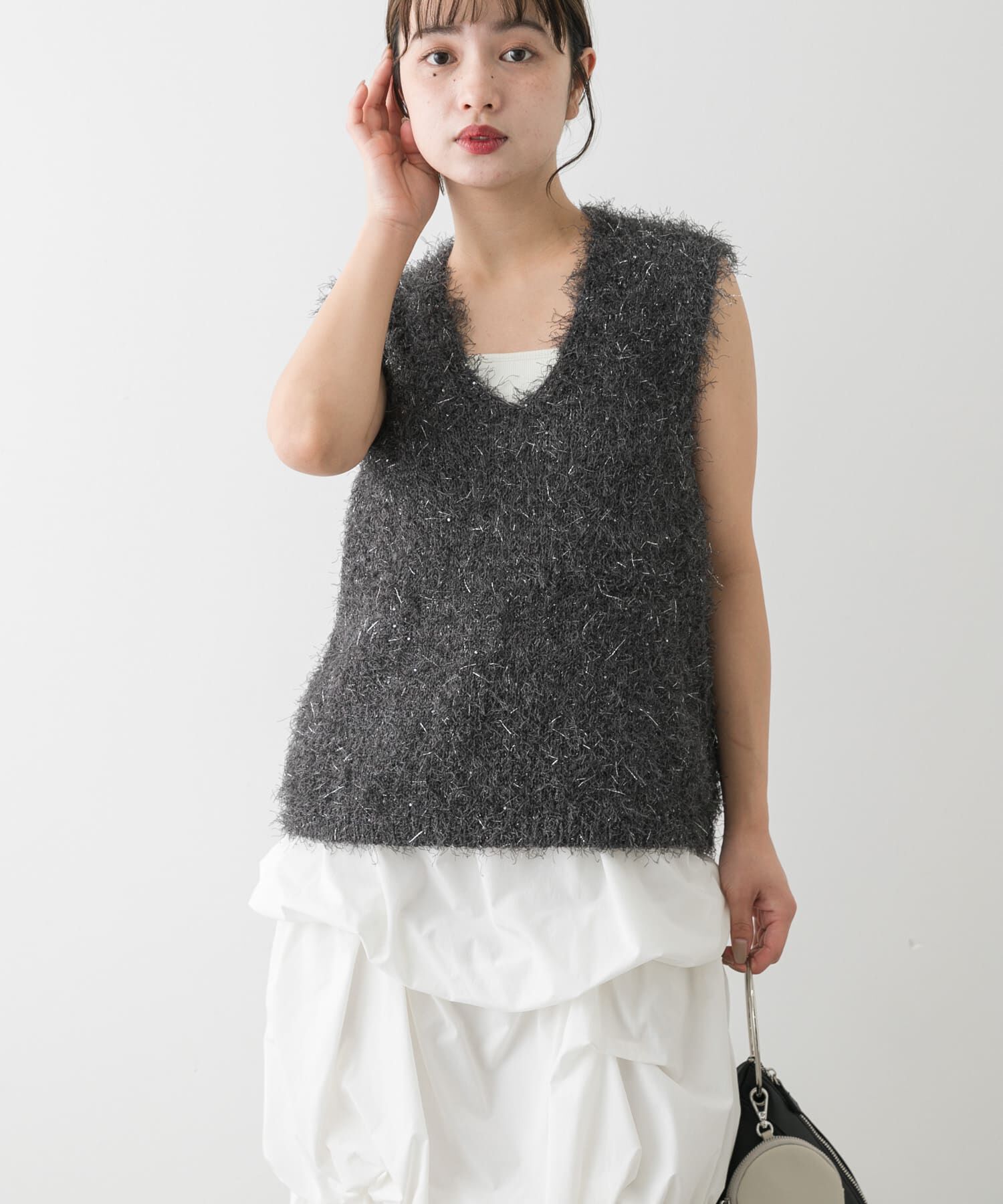 SENSE OF PLACE by URBAN RESEARCH「『洗濯可』スパンコールラメフェザーニット」|ニット・セーター|