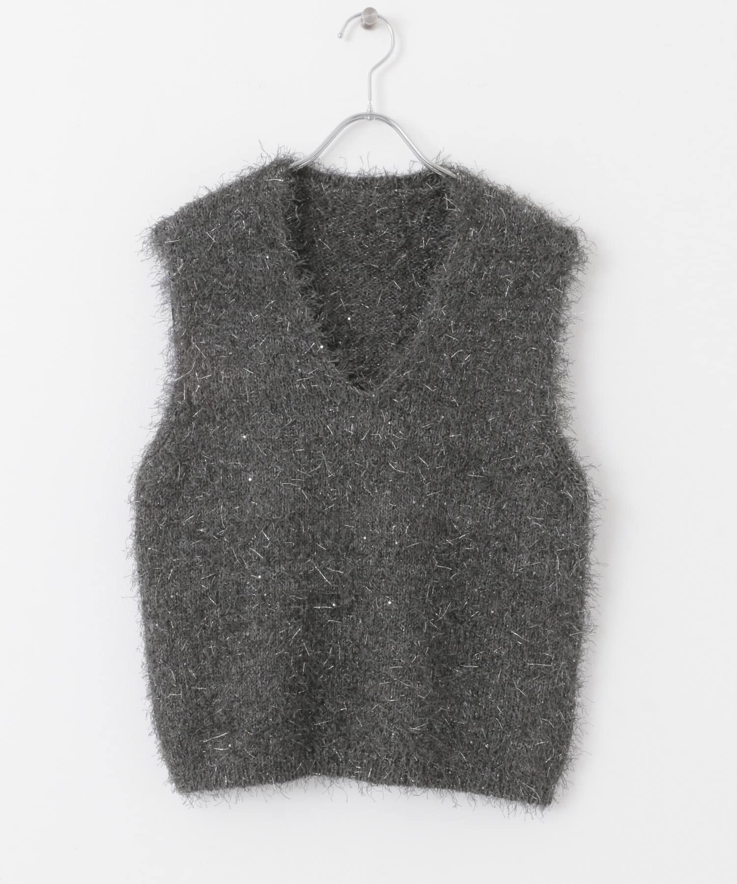 SENSE OF PLACE by URBAN RESEARCH「『洗濯可』スパンコールラメフェザーニット」|ニット・セーター|