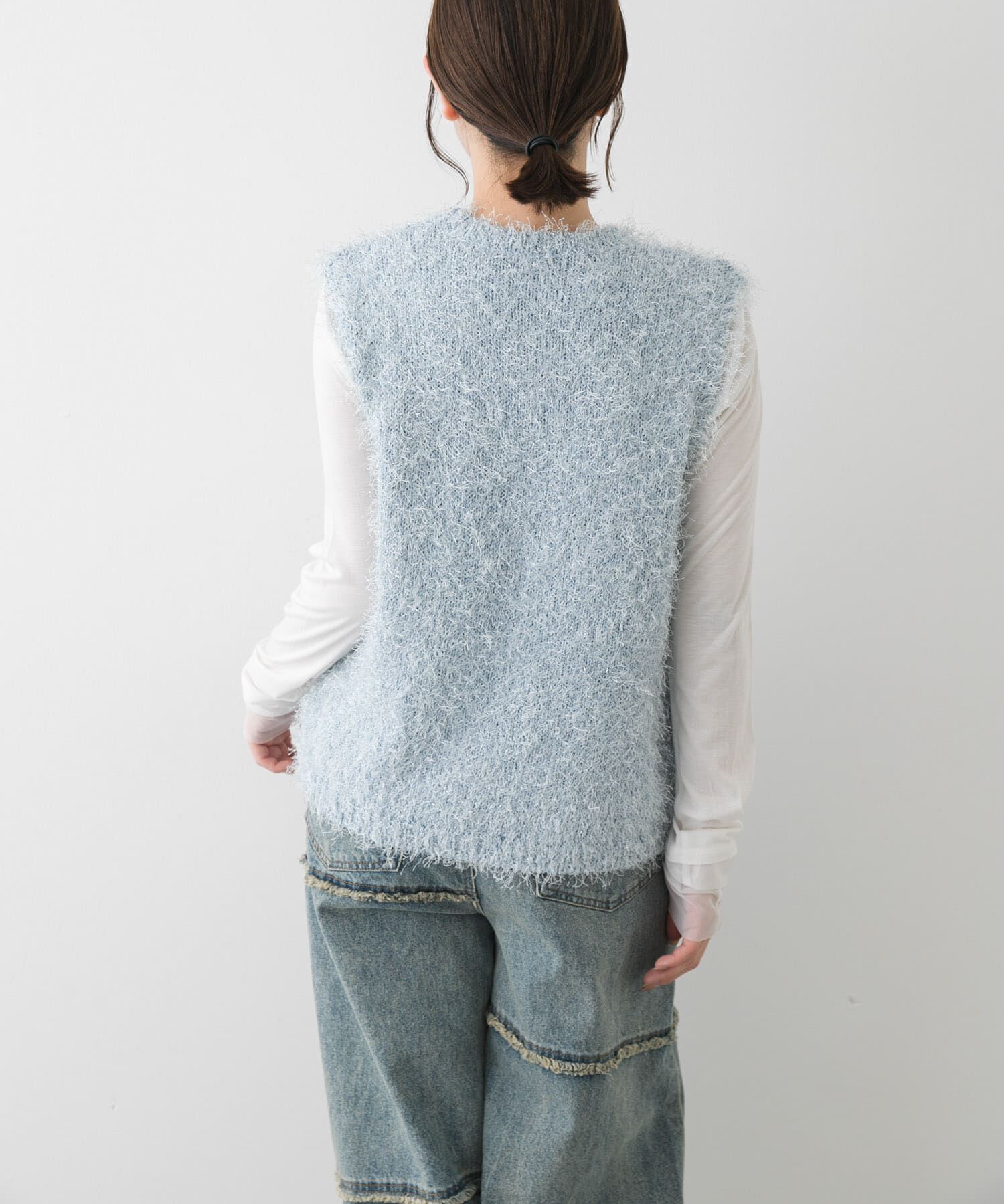 SENSE OF PLACE by URBAN RESEARCH「『洗濯可』スパンコールラメフェザーニット」|ニット・セーター|