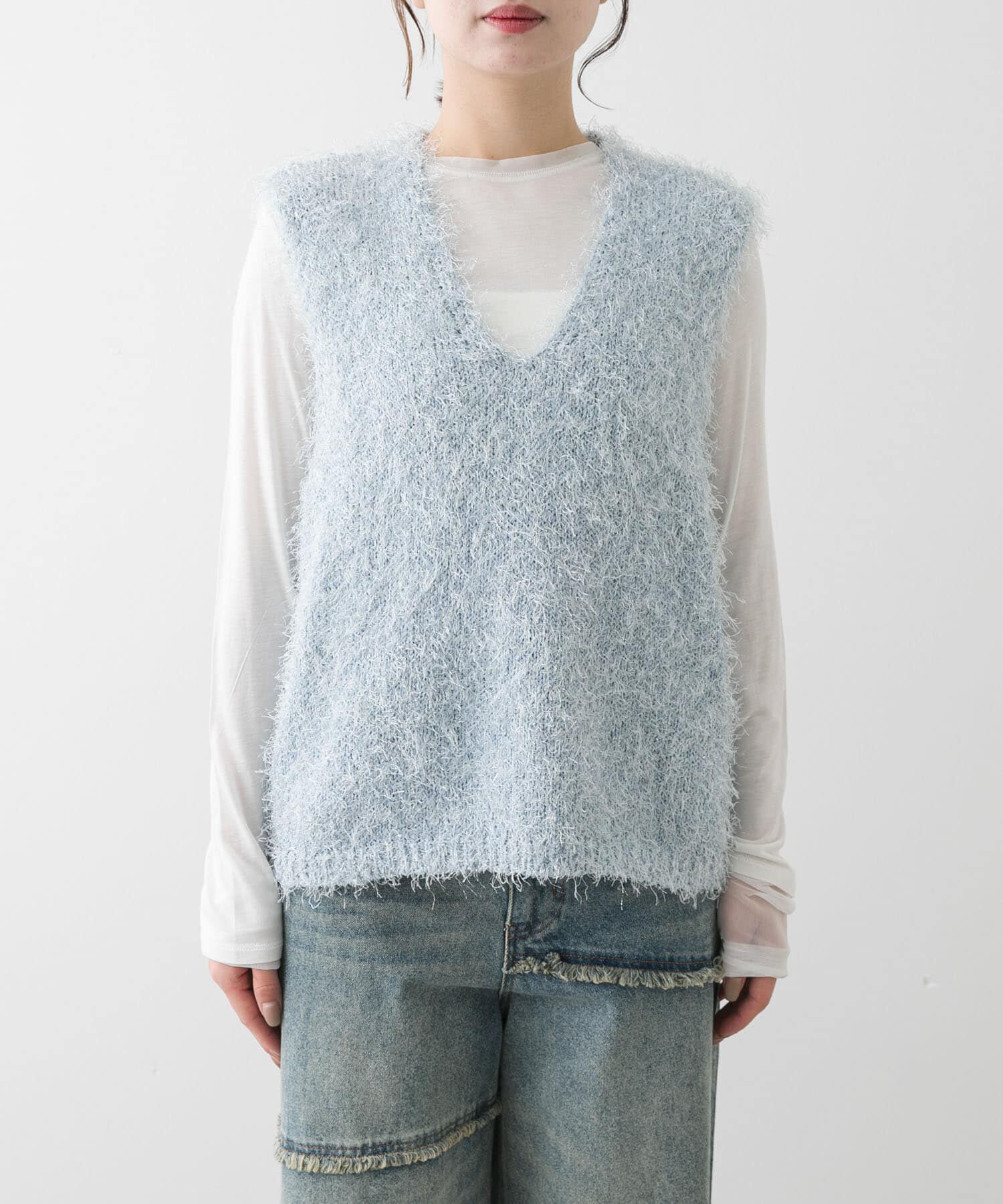 SENSE OF PLACE by URBAN RESEARCH「『洗濯可』スパンコールラメフェザーニット」|ニット・セーター|