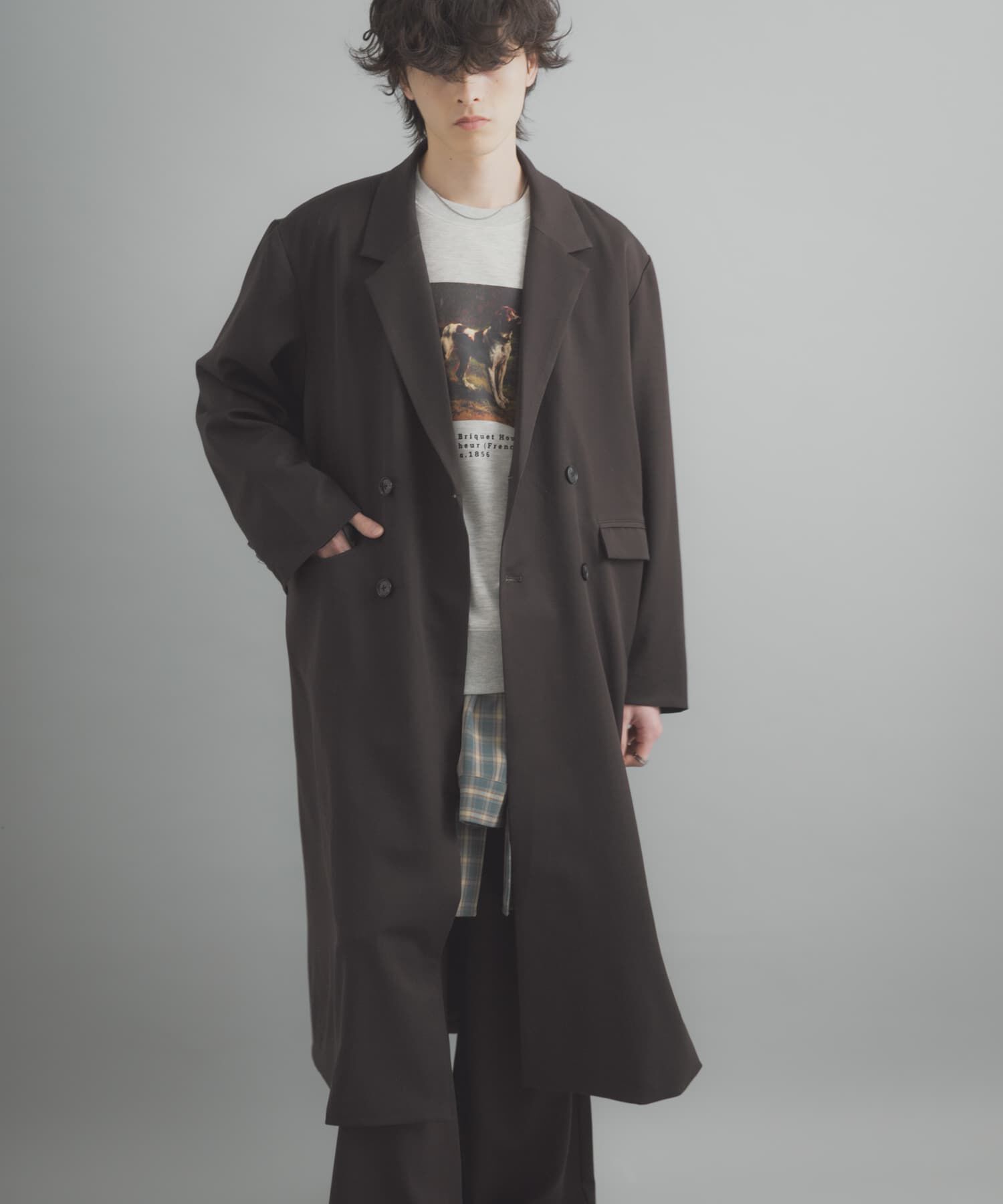 SENSE OF PLACE by URBAN RESEARCH「ダブルブレストロングコート」|ノーカラーコート|