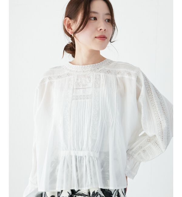  「《手洗い可能》Fanakaリバーレースブラウス」|シャツ・ブラウス|