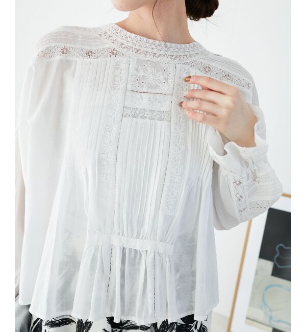  「《手洗い可能》Fanakaリバーレースブラウス」|シャツ・ブラウス|