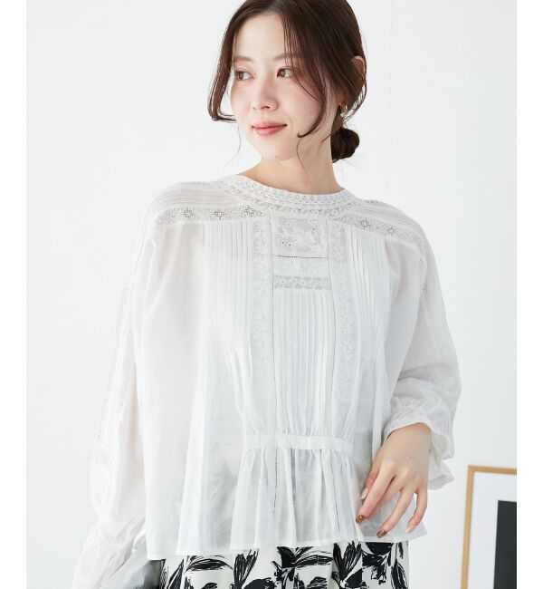  「《手洗い可能》Fanakaリバーレースブラウス」|シャツ・ブラウス|