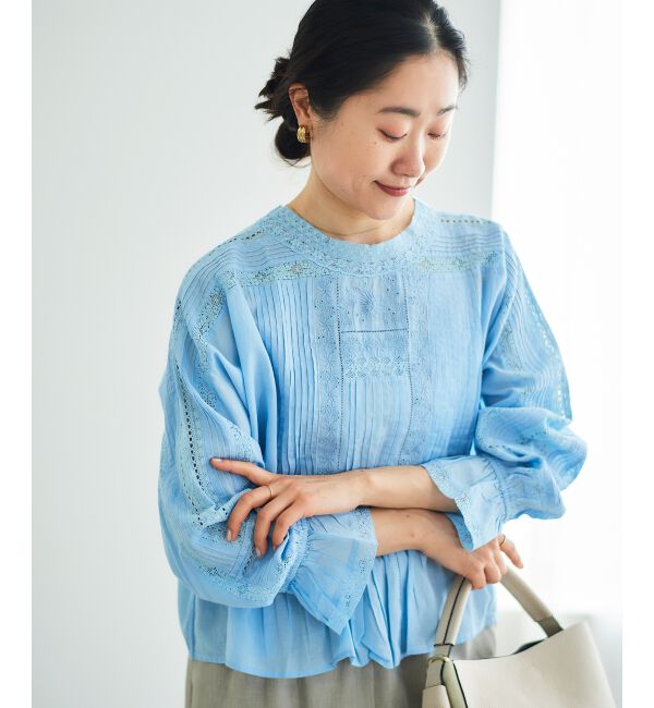  「《手洗い可能》Fanakaリバーレースブラウス」|シャツ・ブラウス|