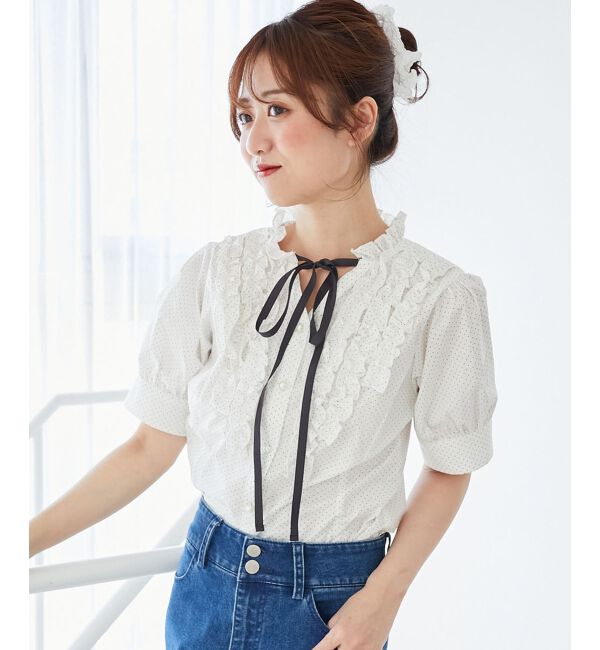  「リボンフリルブラウス」|シャツ・ブラウス|