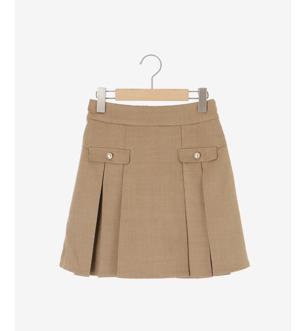  「ゴールドボタンプリーツミニスカパン」|スカート|