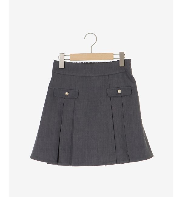  「ゴールドボタンプリーツミニスカパン」|スカート|