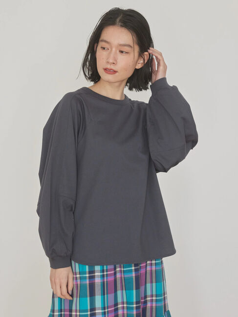 AMERICAN HOLIC「ボリュームスリーブカットプルオーバー」|Tシャツ・カットソー|チャコールグレー