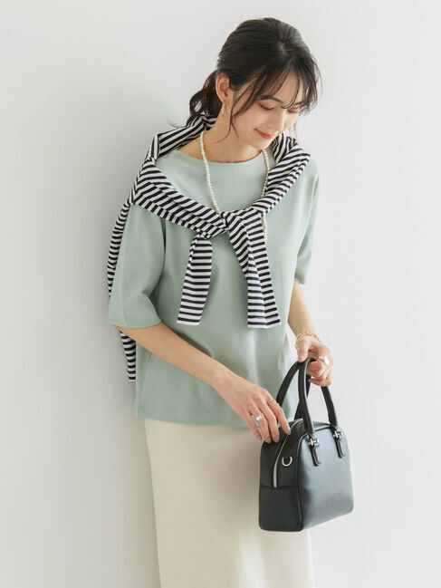 AMERICAN HOLIC「5分袖ボートネックカットプルオーバー」|Tシャツ・カットソー|