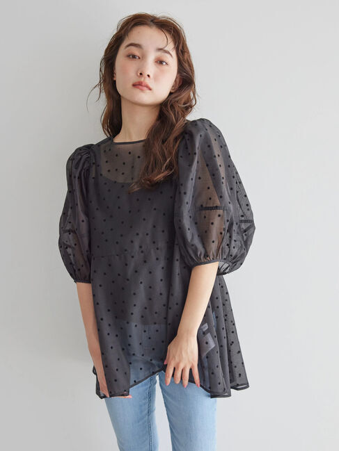 AMERICAN HOLIC「フロッキードットティアードチュニック」|チュニック|