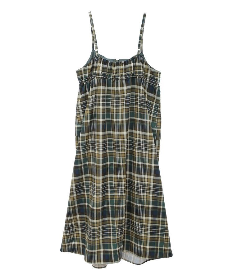 Green Parks「Zip チェックキャミワンピース」|ワンピース|