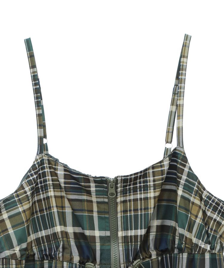 Green Parks「Zip チェックキャミワンピース」|ワンピース|