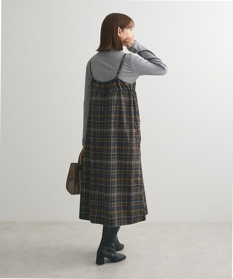 Green Parks「Zip チェックキャミワンピース」|ワンピース|
