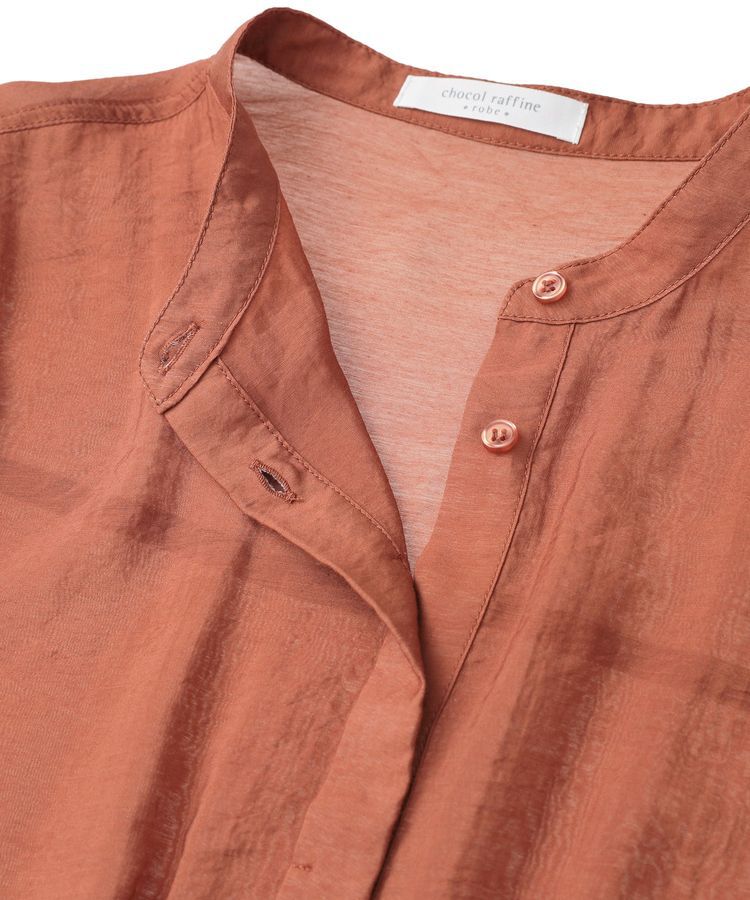 Green Parks「バンドカラー比翼タック袖チュニック」|チュニック|