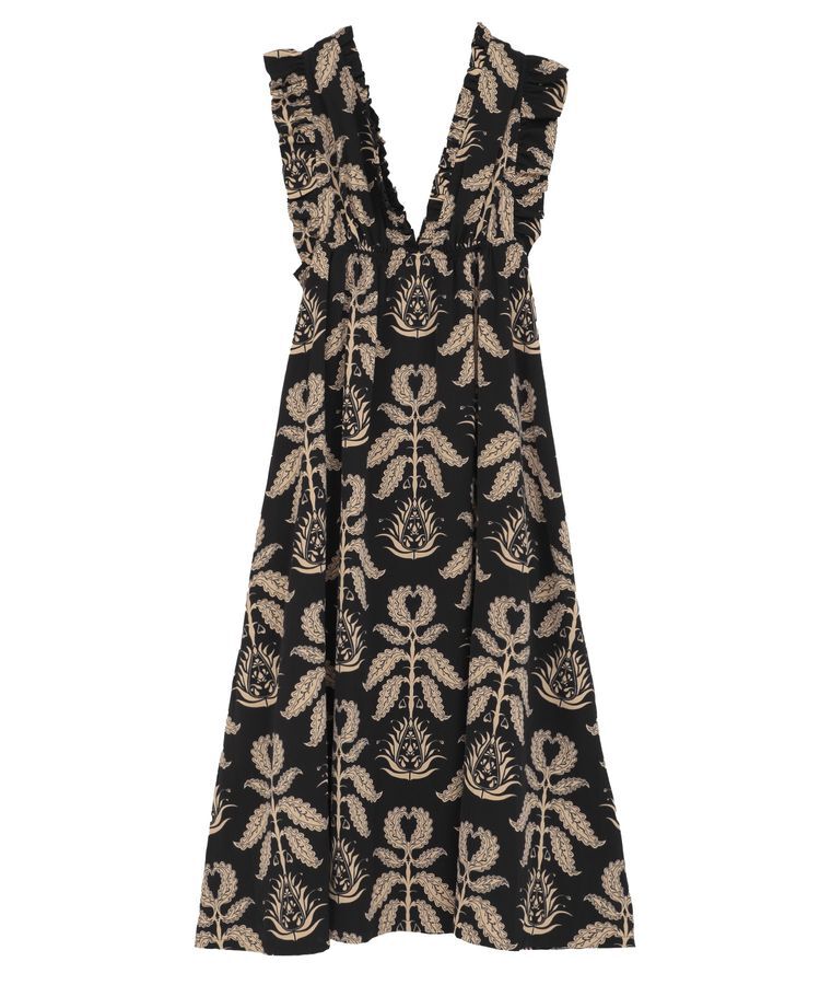 Green Parks「■ESCAR ボタニカルptフリルエプロンワンピース」|ワンピース|